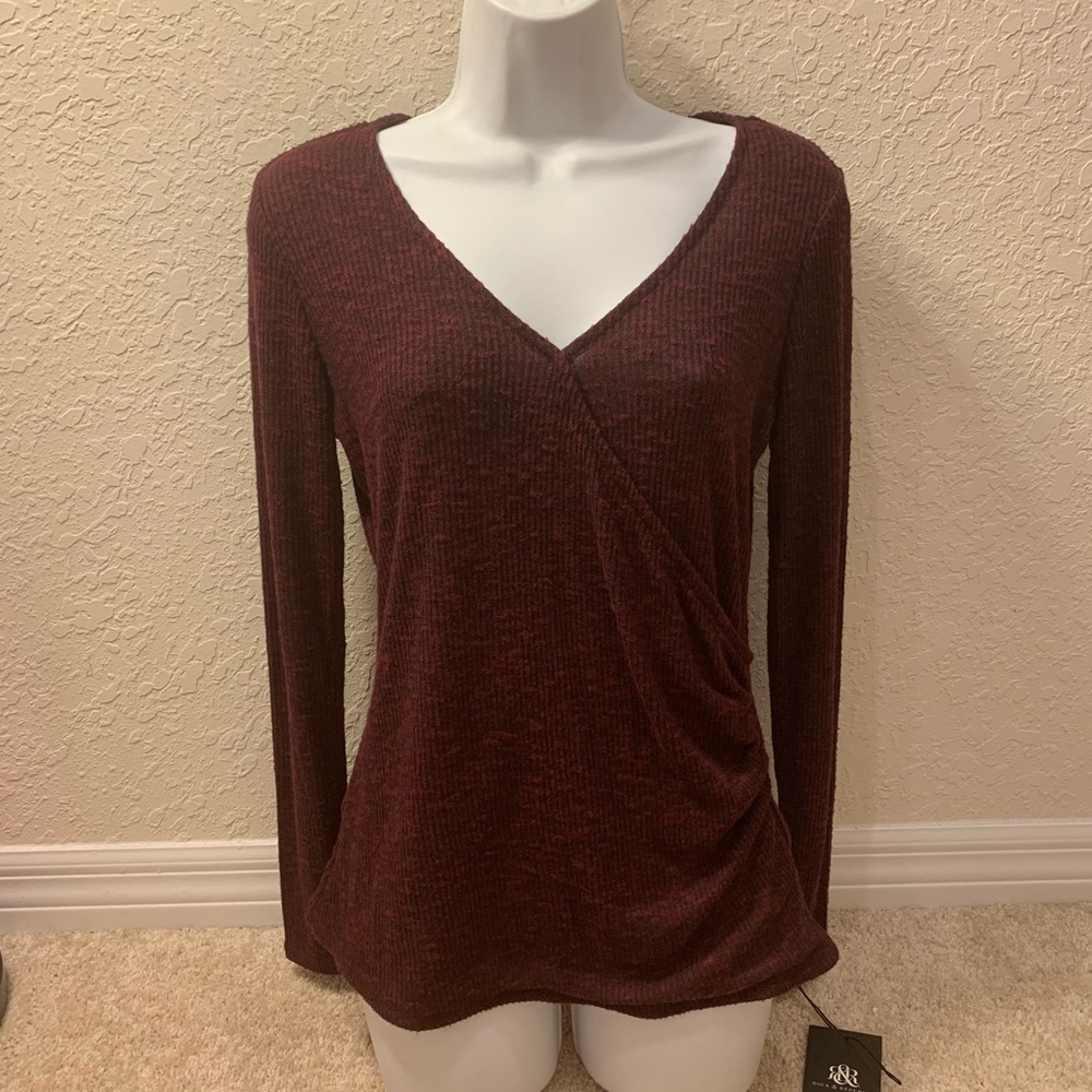 Rock & Republic Surplice Ruched Top - Picture 2 of 6